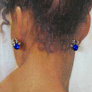 Reindeer Earrings Silver Tone